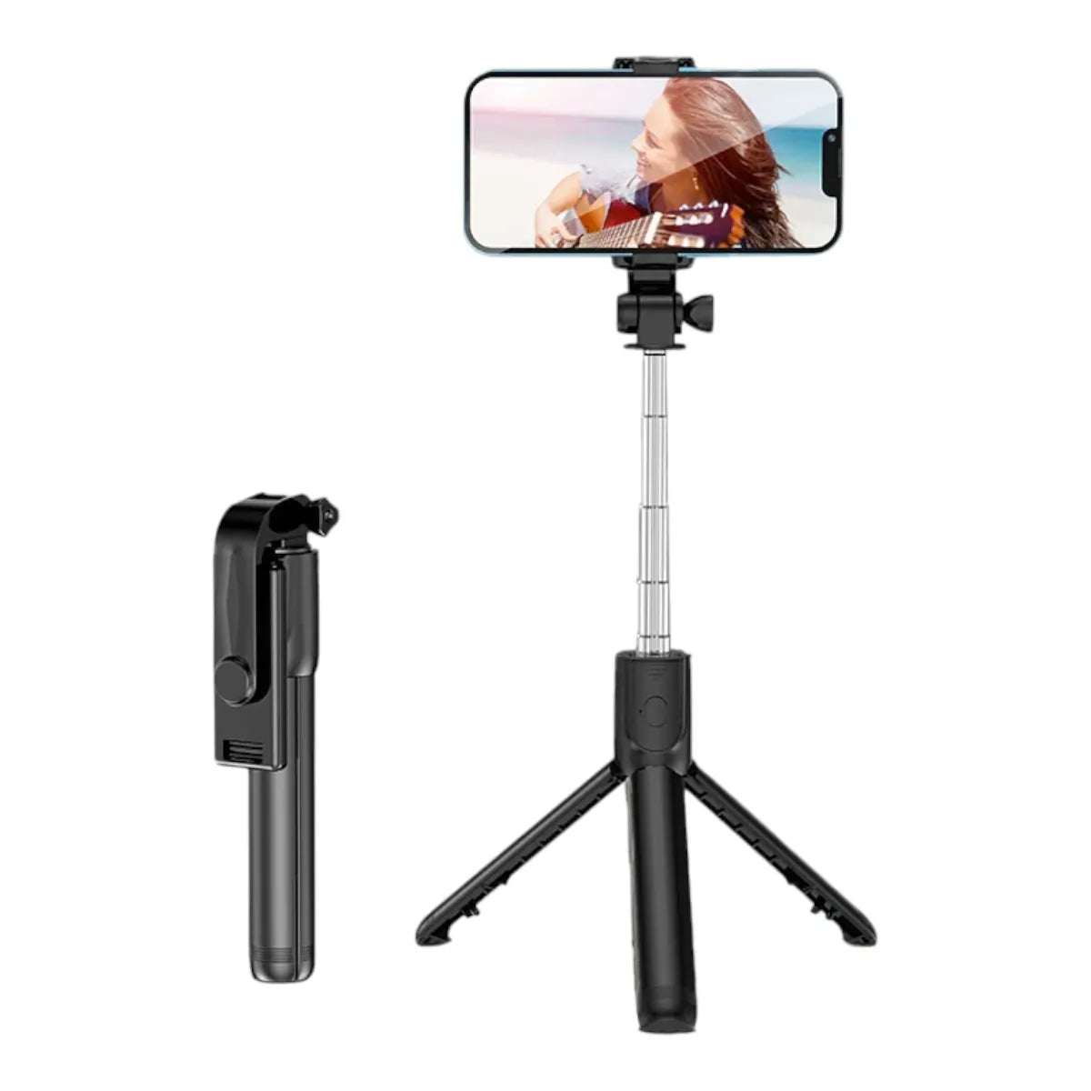 Trépied Téléphone CosyStand H1 de couleur noire, vue de face sur fond blanc
