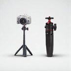 Trépied Téléphone Extensible 3-en-1 - Aluminium Noir et Rouge