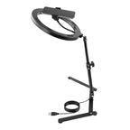 Trépied Téléphone HaloDesk avec anneau LED sur fond blanc