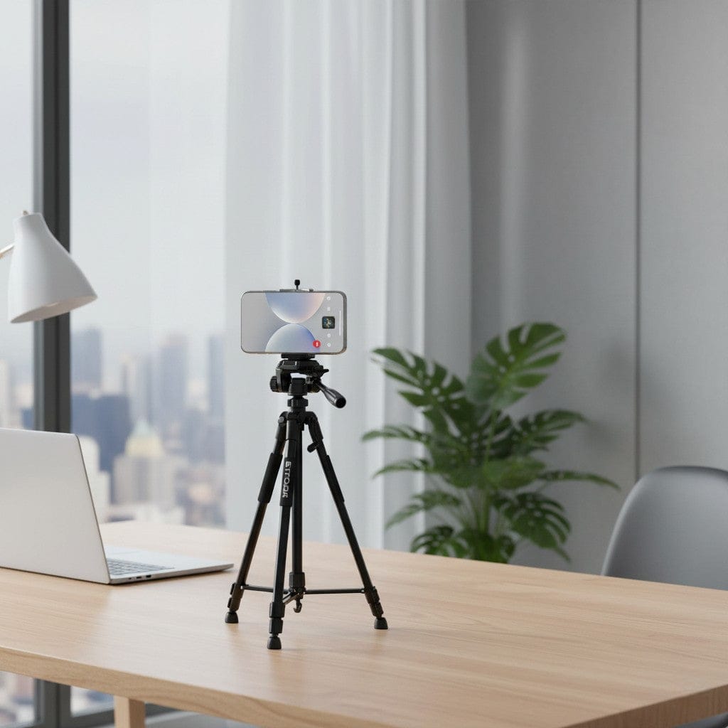 Trépied Téléphone Professionnel Aluminium 140cm pour Station de Travail
