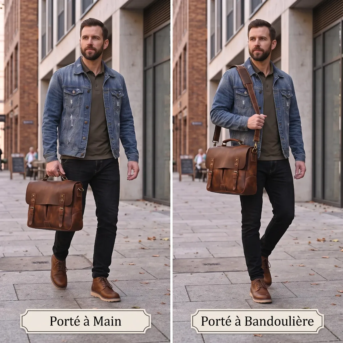 Twinora porte-documents homme porté main ou en sacoche bandoulière ordinateur confortable.
