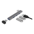TYPE C Hub USB 4-en-1 en Aluminium - Extension Clip pour PC Portable (USB & USB-C)