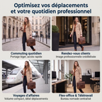 Utilisation du Twinora en rendez-vous, une image beaucoup plus professionnelle qu'un sac à dos ordinateur ou sac à dos ordi femme.