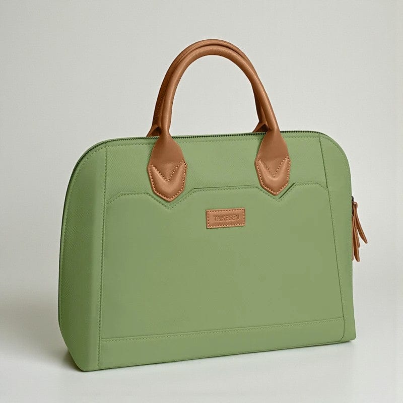 Vert / 13-14 pouces Sacoche Ordinateur Pour Femme Business Canvas - Protection Premium 13 à 16 Pouces