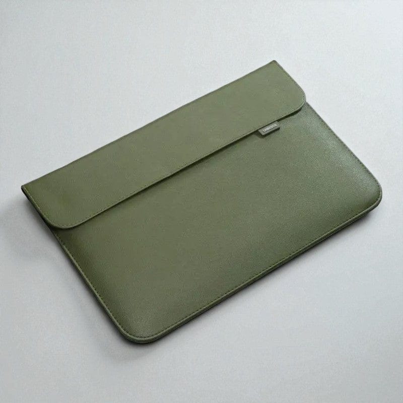 Vert / 15 pouces Pochette Ordinateur Magnétique Premium Cuir PU 13-16 Pouces