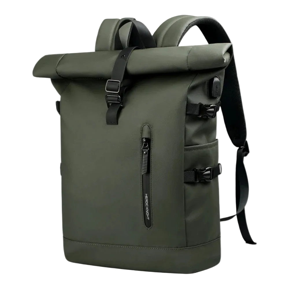Vert Sac À Dos Ordinateur Portable Extensible 15,6 Pouces Roll-Top Imperméable