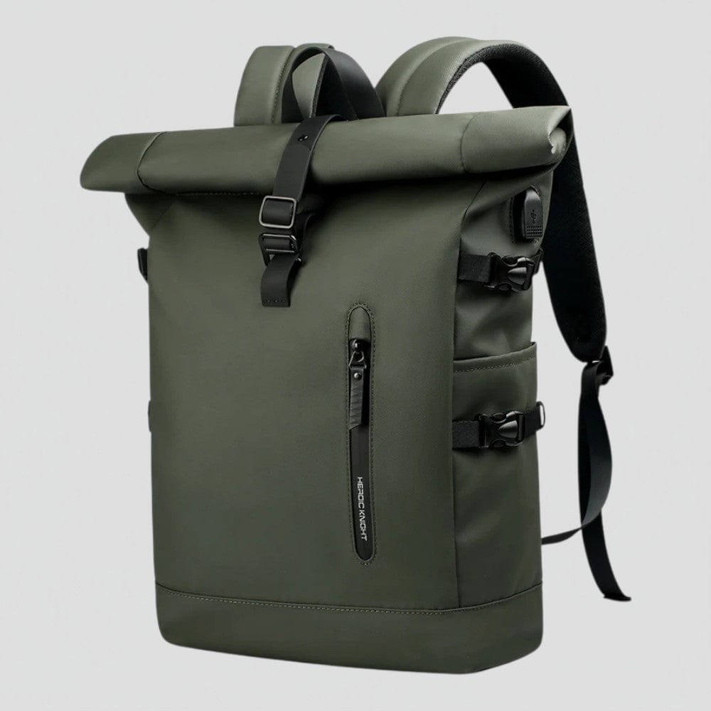 Vert Sac À Dos Ordinateur Portable Extensible 15,6 Pouces Roll-Top Imperméable