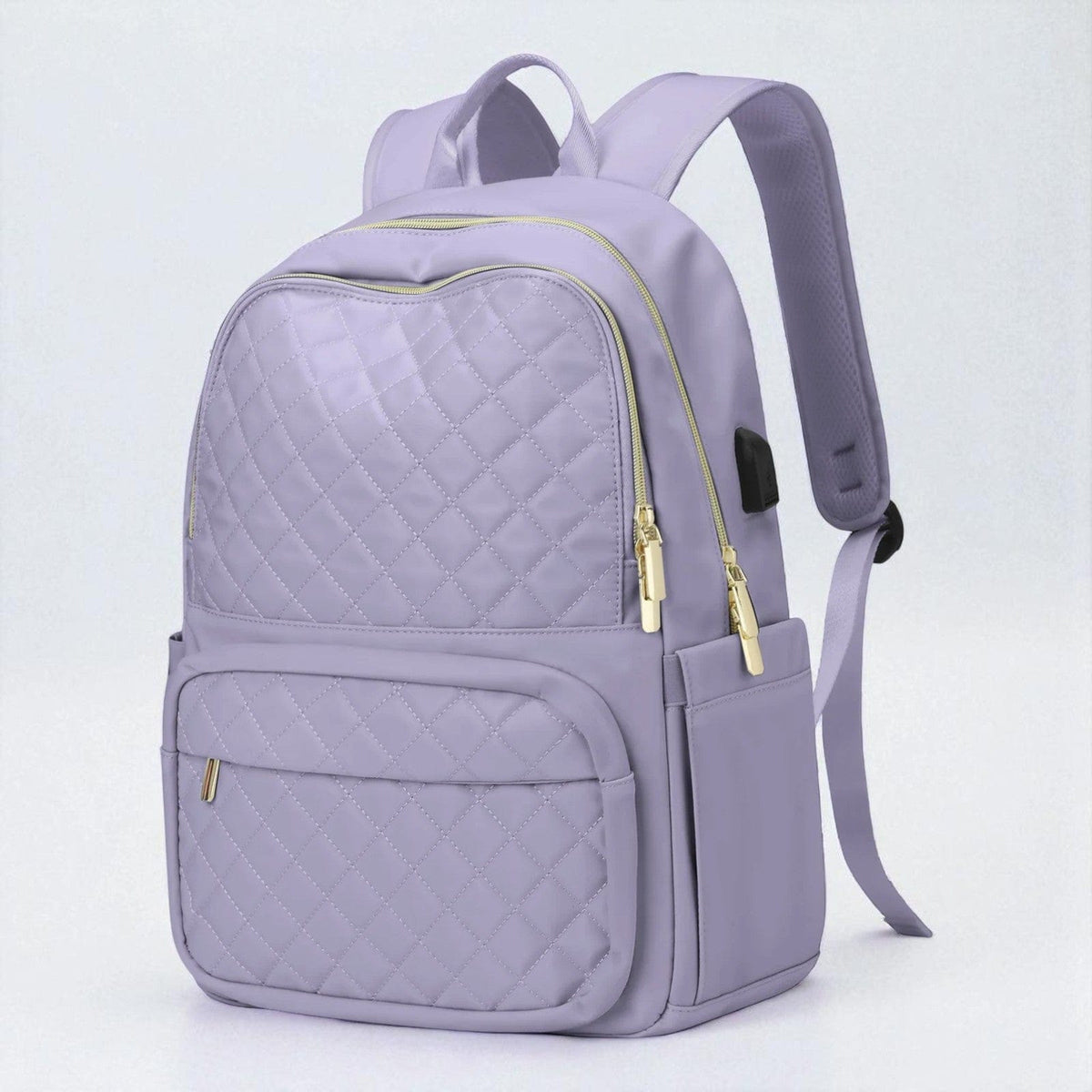 Violet Sac À Dos Ordinateur Femme Matelassé Élégant 13 À 15,6 Pouces