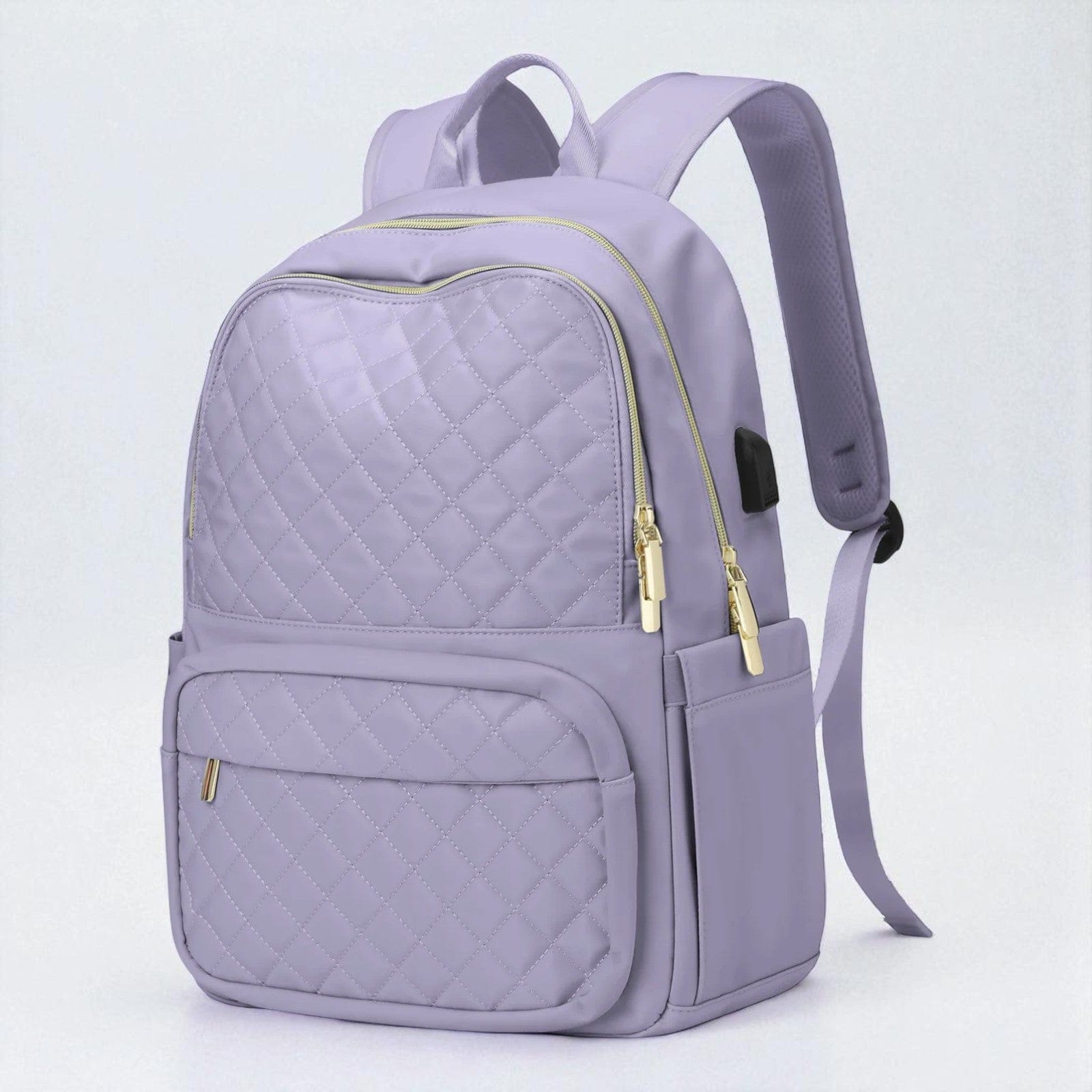 Violet Sac À Dos Ordinateur Femme Matelassé Élégant 13 À 15,6 Pouces